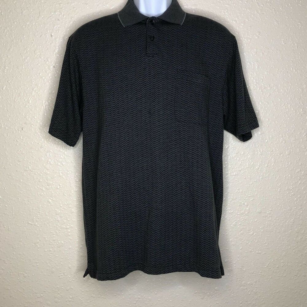 Van Heusen Medium M short sleeve polo shirt with front pocket, gray